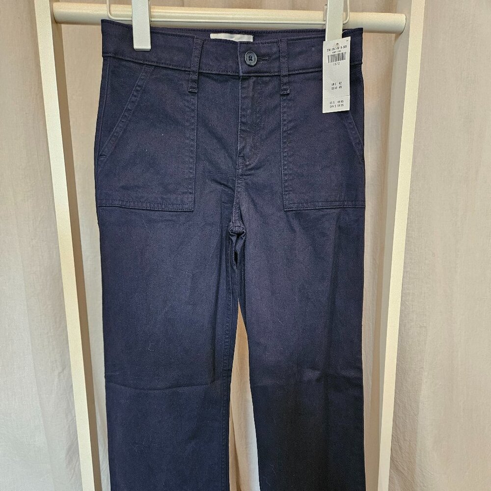 NWT - abercrombie kids - high rise wide leg uniform pants, size 11/12, Navy